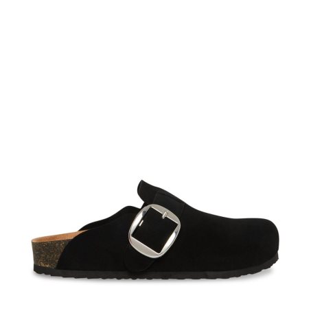 Black Steve Madden Social Suede Women's Loafers | PH 5143SCE